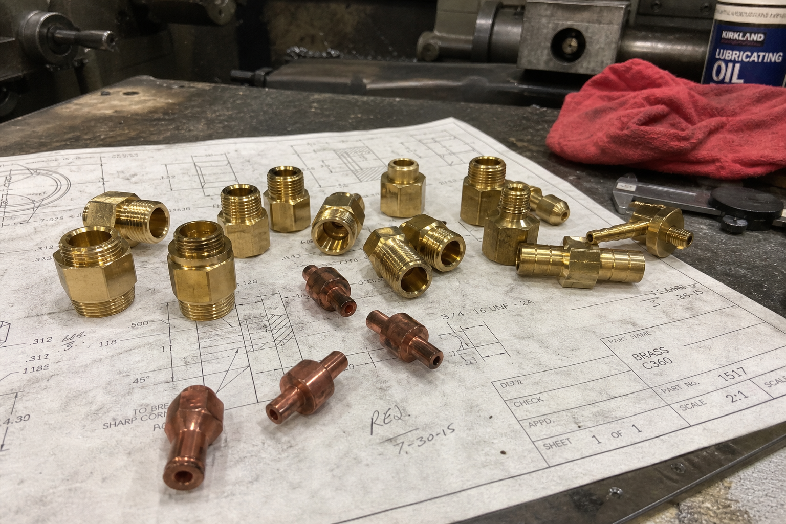 Copper and brass metal stock materials