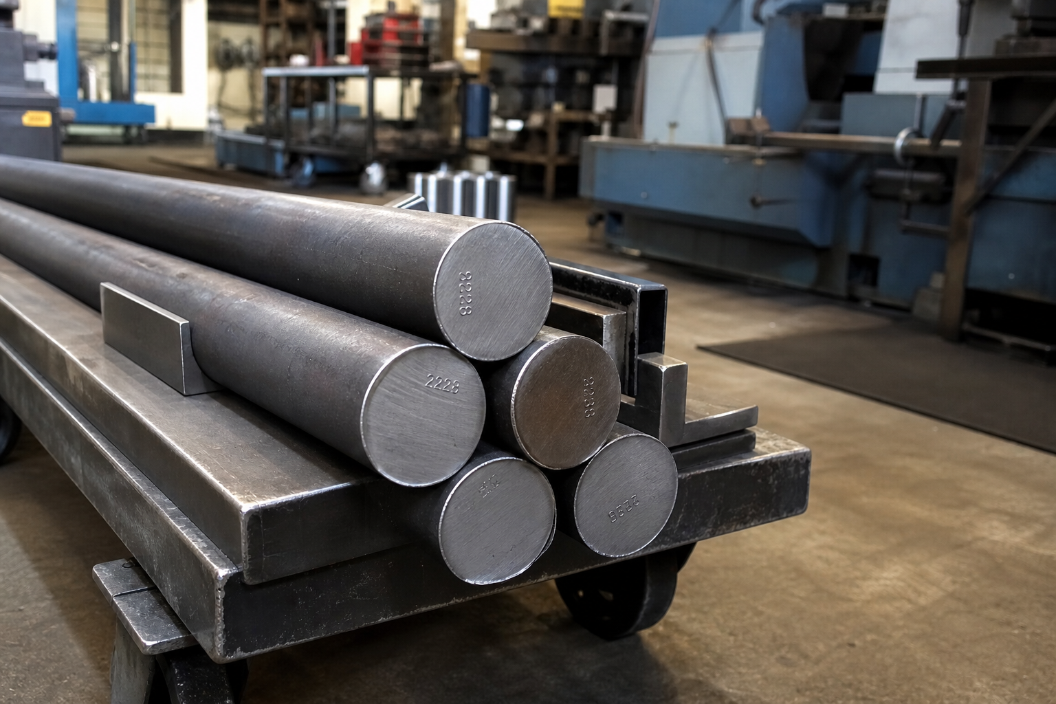 Steel machining and industrial workshop materials